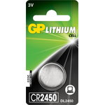 Battery CR2450, 3V, lithium, 1 pcs., GP