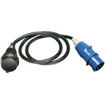 Adapter Lead IP44 1,5m black H07RN-F 3G1,5 CEE plug 230V/16A, Brennenstuhl