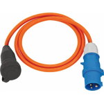 Adapter cable IP44 1,5m orange H07RN-F 3G2.5, CEE 230V/16A, Brennenstuhl
