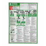 First aid guide poster, russian language, Cederroth