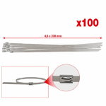 Stainless steel ball-lock cable ties, 4,6x200mm, 100 pcs, KS Tools