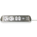 Desktop-Power-Plus with USB-2.0-Hub 4-way socket, white, Brennenstuhl