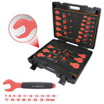 Open-ended wrench set with protective insulation, 18 pcs, KS Tools