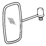 Mirror with bracket, JCB