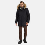 Winter jacket parka David 1 hooded, black M, Huppa
