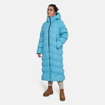 Winter feather coat Naima hooded, light blue XS, Huppa
