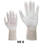 Gloves, nylon with PU on palm and fingers, 8