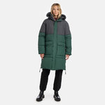 Winter feather coat Alaska hooded, dark grey/green XS, Huppa