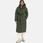 Winter feather coat Aida hooded, dark green L, Huppa