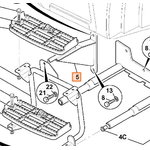 Mounting step, upper, JCB