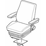 Seat ABI, cloth, air suspension heated, JCB