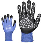 Tekstila darba cimdi, neilona, nitrila putu plaukstas daļa, 11