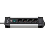 Extension socket 1,8m 4-way H05VV-F 3G1,5 silver/black, Brennenstuhl
