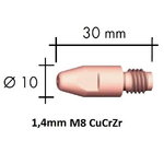 Kontaktsuudmik CuCrZr M8x30x10 - 1,4mm, Binzel
