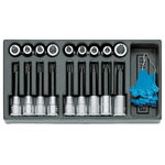 "1500 ES-ITX 19 LKP modulis su galvutėm su antgaliais, 1/2"", Gedore