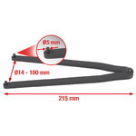 Adjustable pin wrench Ų 14-100 mm with 5,0 mm pin, KS Tools