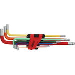 Ball ended hexagon key wrench set, extra long, 9 pcs, KS Tools
