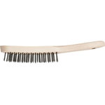 Hand brush HBU 50 Steel 5 row with wood handle 290mm 0,35mm, Pferd