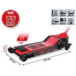 performance hydraulic steel jack, 2000 kg, flat, lifting height: 75 – 610 mm, KS Tools