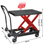 Performance Hidrauliskais novietojamais galds, pārvietojams 500kg, KS Tools