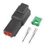 Socket, black, Deutsch 2-pin (0.5-1.5mm2) DT series, OTHER