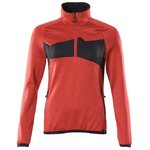 Fleece Jumper with half zip, ladies, traffic red/black L, Mascot