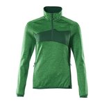 Fleece Jumper with half zip, ladies, grass green S, Mascot