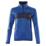 Fleece Jumper with half zip, ladies, azure blue/dark navy 3XL, Mascot
