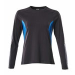 T-Shirt Accelerate, woman, long sleeved, dark navy/azure 2XL, Mascot