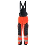 Wintertrousers Accelerate Safe, hi-vis CL2, red/dark navy M, Mascot