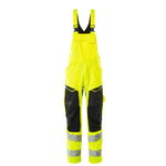 Hi.vis. bib-trousers19569 Safe stretch zones CL2, yellow/bla 82C64, Mascot
