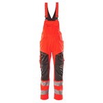 Hi.vis. bib-trousers19569 Safe stretch zones CL2, red/anthra 82C64, Mascot