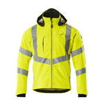 Softshell jakk kapuutsiga Blackpool, kõrgnähtav kollane S, Mascot