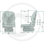 Seat Grammer compacto comfort S, without back extension, Granit