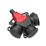 SSocket rubber 250V 16A IP54 triple black with cover, OTHER