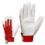Gloves, goat leather, cotton handback, fleece lining, winter 10, Stokker