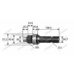 PTO SHAFT 1'' 3/8 - Z=21 - L 185 MM, Bepco