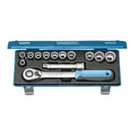 Socket set 1/2" 13 pcs UD 10-24 mm  D 19 KMU-20, Gedore