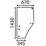 Door glass, LH for JOHN DEERE, Bepco