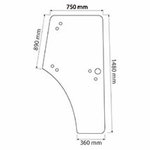 Door glass LH 9 holes CLAAS ARION 430, Bepco