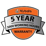 Manufacturer warranty 5 years/3000 working hours for M4002, Kubota