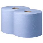 Cleaning rolls Wepa Comfort, 2-ply, blue, 350 m, Satino