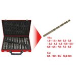 Spirālurbju HSS-R sortiments 170 gab. 1–10 mm, KS Tools