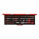 Socket set 1/4+1/2 49pcs R46004049, Gedore RED