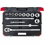 Socket set 3/4 size22-50mm 14pcs R78004014, Gedore RED