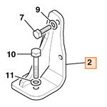 Vasak esimene mootori kinnitus 409B, JCB
