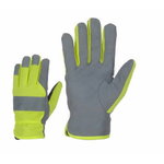 Winter gloves, synthetic leather, fleece lining, reflectors 12