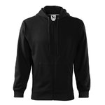 Hoodie 410 long zipper, black XL, OTHER