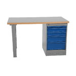 Worktable 1600x800mm with drawer unit (5 drawers), vinyl, Intra
