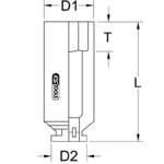3/4" square crank handle, 20 mm, KS Tools